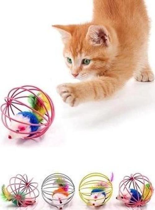KAFESLI FARELI KEDI KÖPEK OYUN TOPU