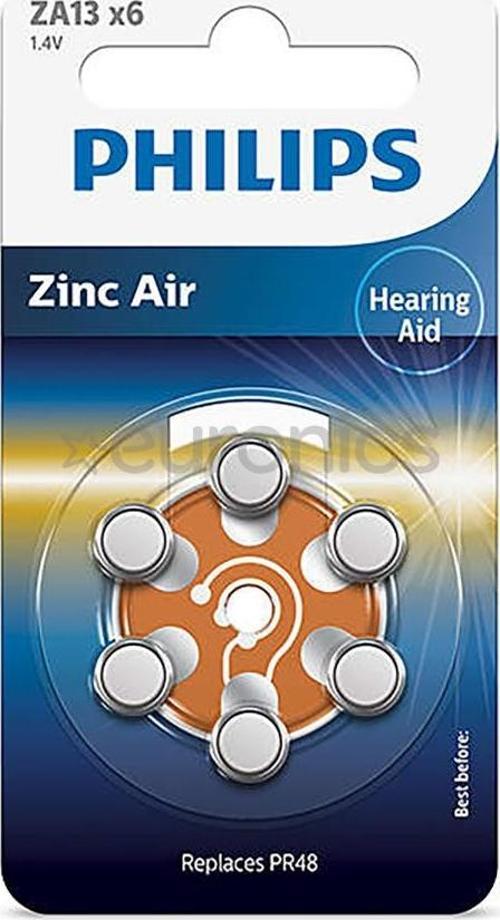 ZA13 x6 PR48 İşitme Cihazı 1.4V Pil 6lı Paket 13 Numara