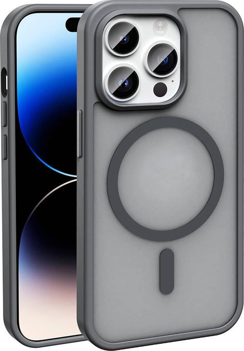 iPhone 14 Pro Max Uyumlu Kamera Korumalı Magsafe Wireless Şarj Özellikli Mat Silikon Kapak