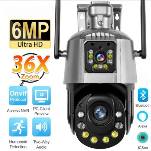 Urfakent İcsee 6 Mp Çift Kameralı 36X Optik Zoom Büyük Kasa Ptz Wifi Kamera(Hafıza Kartı Dahildir) Siyah