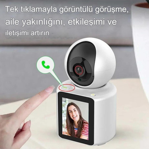 Ekranlı Wifi İç Ortam Kamerası(Hafıza Kartı Dahildir) Beyaz