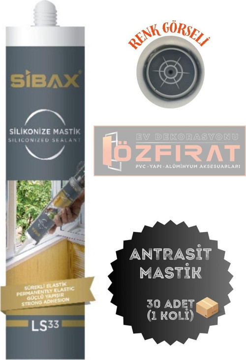 Silikonize Antrasit Mastik Pvc Kenarları Için Mükemmel-30 Adet-1 Koli