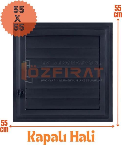 Menfez 55X55 Cm Banyo / Wc Havalandırma Menfezi / Plastik Antrasit Renk