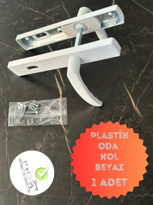 Pvc Pimapen Plastik Kapı Kolu (Oda) Plastik Kapı Kolu / Beyaz 1 Adet