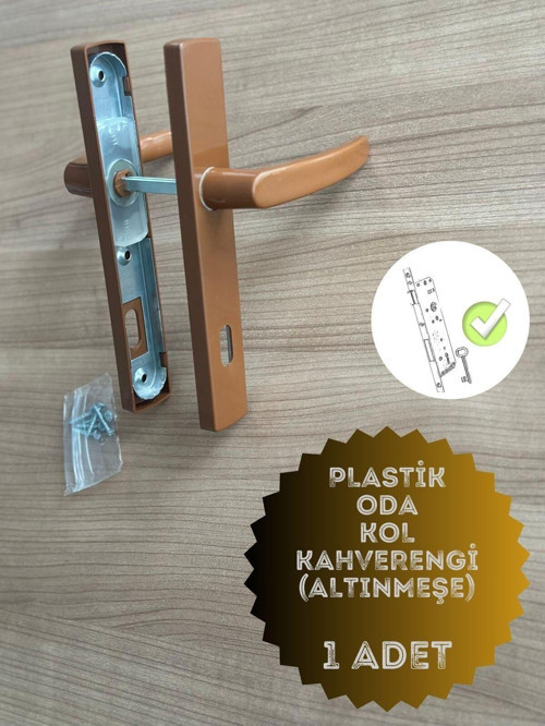 Pvc Pimapen Plastik Kapı Kolu (Oda) Kahverengi(Altınmeşe) 1 Adet