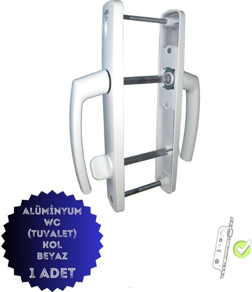 Alümünyum Kapı Kolu / Tuvalet(Wc) / Banyo Alümünyum Kapı Kolu / Beyaz 1 Adet