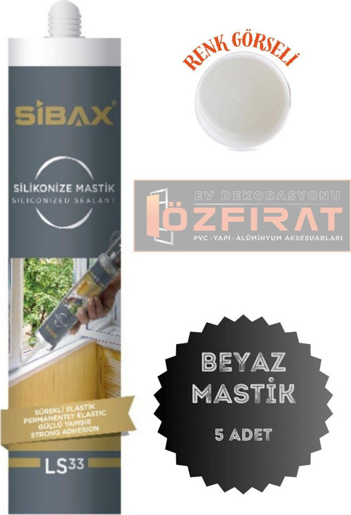 Silikonize Beyaz Mastik Pvc Kenarları Için Mükemmel-5 Adet