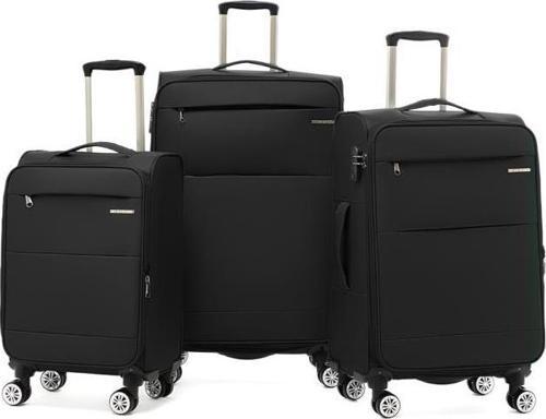3'lü Valiz Seti Lüx Kumaş Valiz Siyah 2082