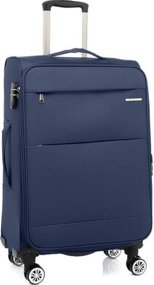 Orta Boy Lüx Kumaş Valiz Lacivert 2082