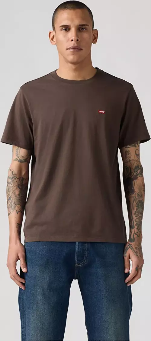 Erkek Standart Fit Basic Kahverengi T-Shirt - 56809-0171