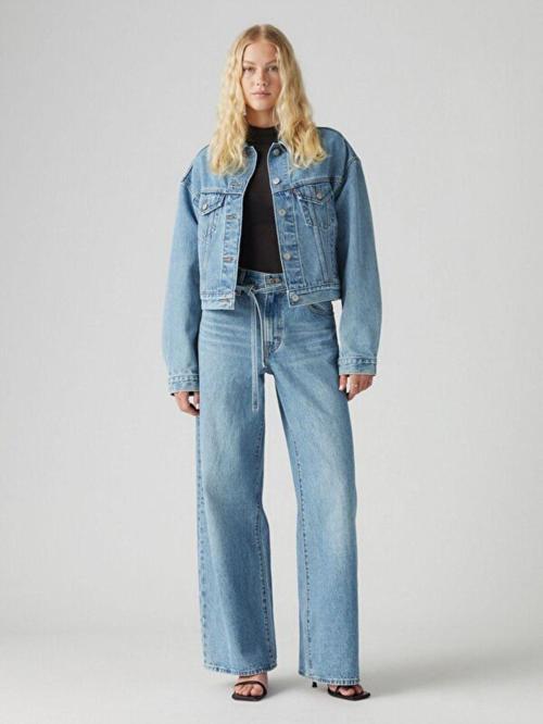 Kadın XL Straight Mavi Jean Pantolon - 001TK-0001