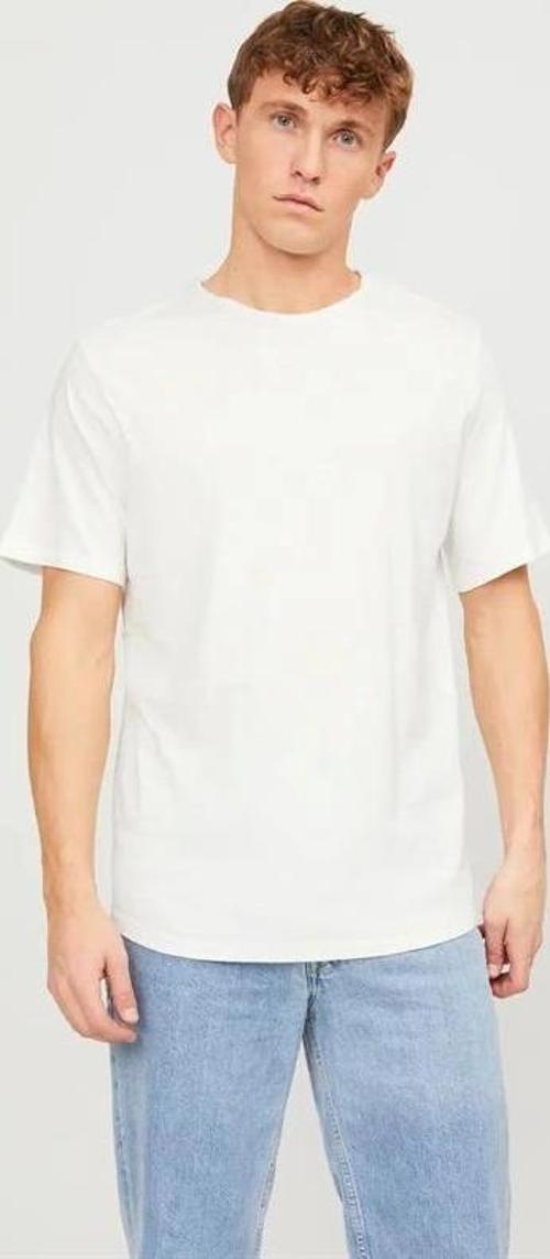 12182498 Yırtık Yaka  Oval Kesim Erkek Tshirt Beyaz