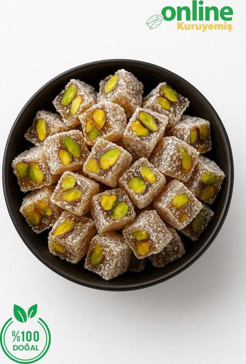 Antep Fıstıklı Hindistan Cevizli Çifte Kavrulmuş Lokum 1000 gr