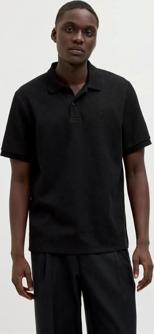 12268130 Likralı Polo Yaka Erkek Tshirt Siyah