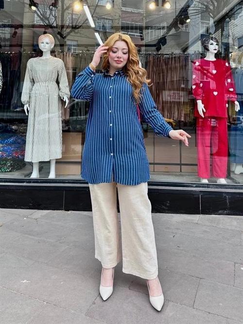 Çizgili tunik gömlek
