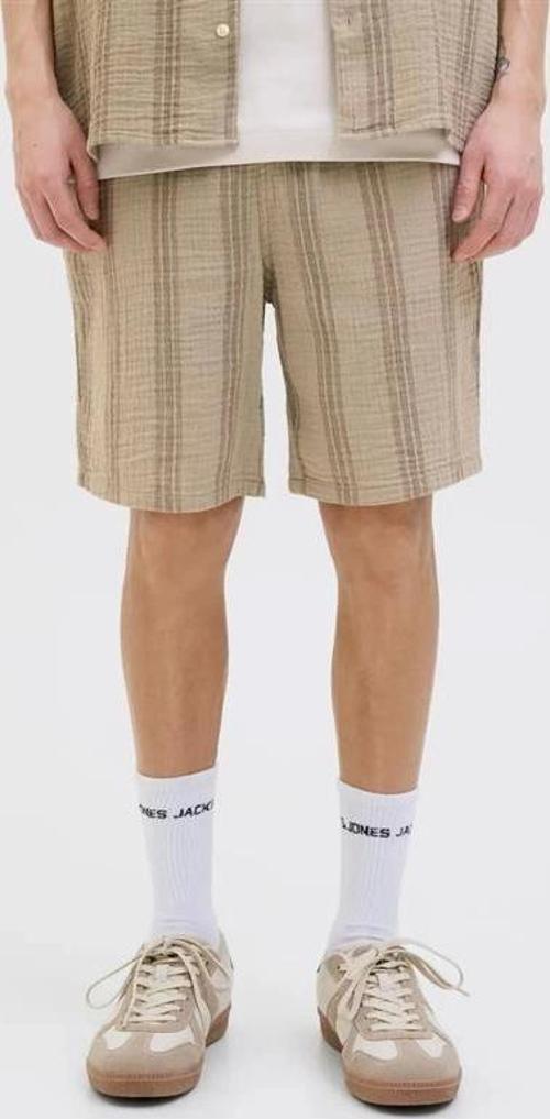 12274758 Müslin Kumaş Çizgili Ultra Hafif Erkek Short Kahve