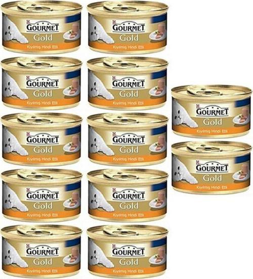 Gold Kıyılmış Hindili Yaş Kedi Maması 85grx12 adet