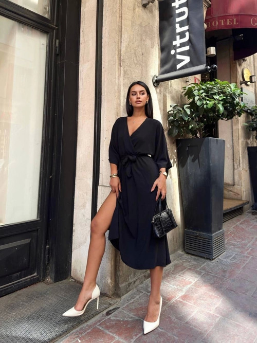 Ayrobin midi elbise