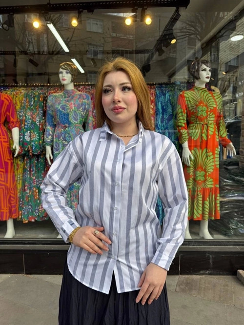 Kalın çizgili gömlek