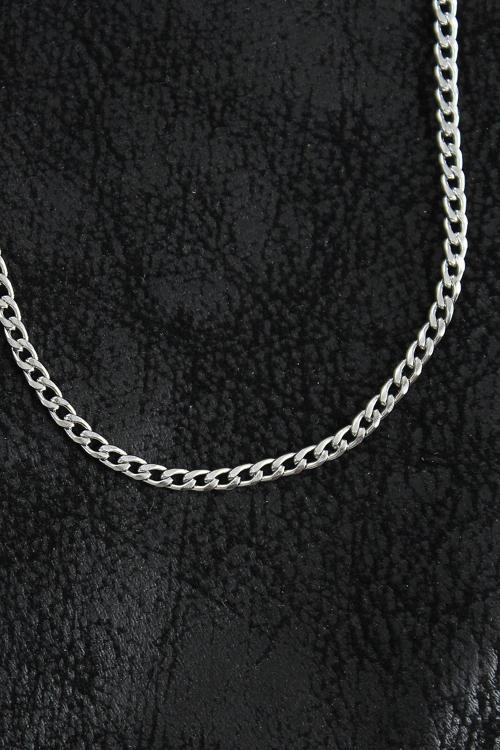 Bakımlı Erkek için Silver Çelik İnce Klasik Zincir Stil Kolye