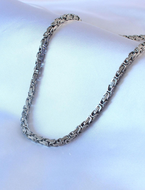 Bakımlı ERkek için Silver Çelik Kral Zincir Stil Kolye