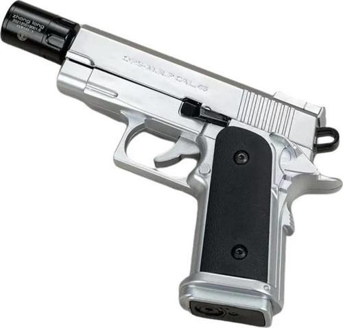 Dan Wesson 10mm Minyatür Tabanca Metal Doldurulabilir Torch Çakmak Gümüş