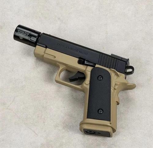 Dan Wesson 10mm Minyatür Tabanca Metal Doldurulabilir Torch Çakmak Tan