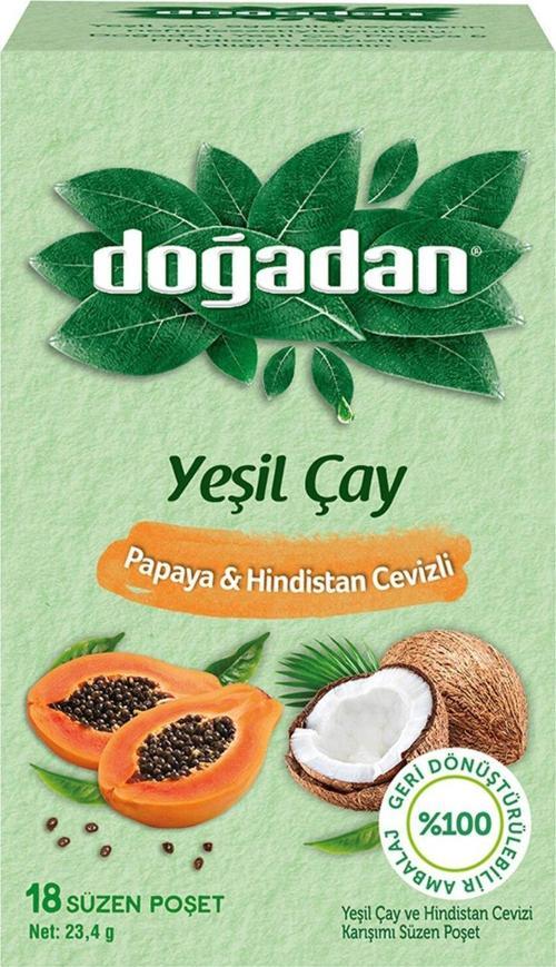 Papaya & Hindistan Çevizli Yeşil Poşet Çay x 6 Paket