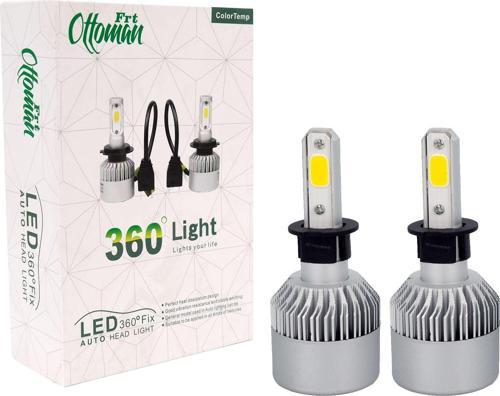 360 Slim Led Fanlı Xenon Far Lambası Mercedes Benz Limon Sarısı H4 Soket ile Uyumlu