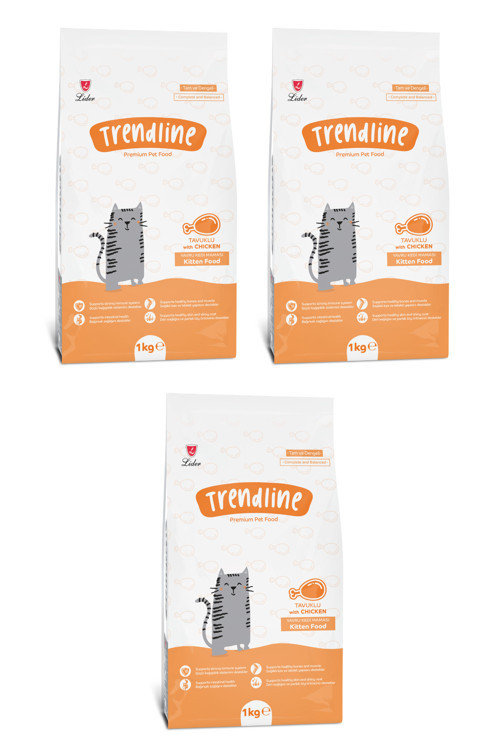 Kitten Tavuklu Yavru Kedi Maması 1 Kg 3 Adet