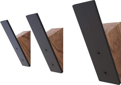 Duvar Askılığı Askısı - 3'lü Set - Metal Ahşap Siyah Metal Askılar, Duvar Askıları - Dekoratif Duvar Askıları - Duvar As