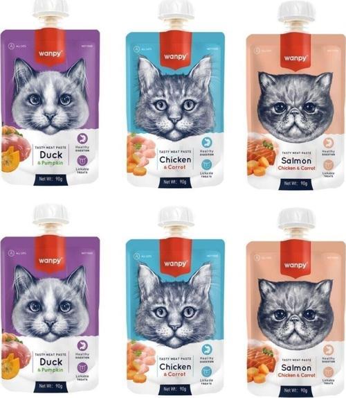 3 Çeşit Karma Kedi Et Ezmesi 90 Gr. X 6 Adet