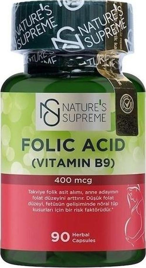 'S Supreme Folic Acid 400 Mcg 90   Kapsül