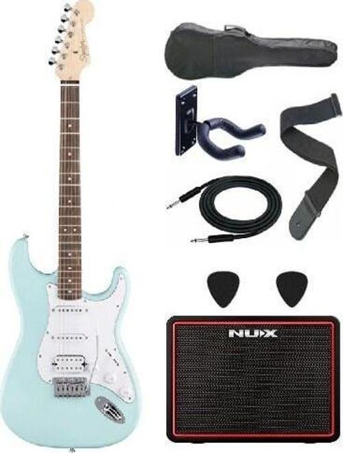Debut Stratocaster HSS Daphne Blue Elektro Gitar Seti – NUX Mighty Lite BT MKII Amfili