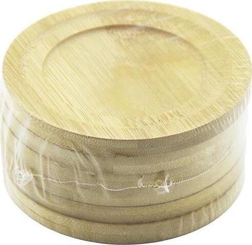 Yuvarlak= Çap: 9.7cm 6pcs Bambu - Ahşap Çay Tabak