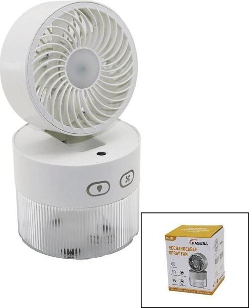 Su Spreyli  Katlanır Başlık - 90 Derece Işıklı Usb Mini Fan Çap=11.2cm - Y:13.5-20.5cm 3 Kademe Hız 
