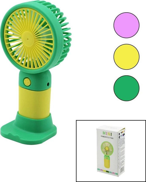 Usb Şarj Mini El Fanı Çap:7.7cm - Y:15cm Sabit Başlık Telefonluklu M.üstü Ayakbrkt-726492-726539