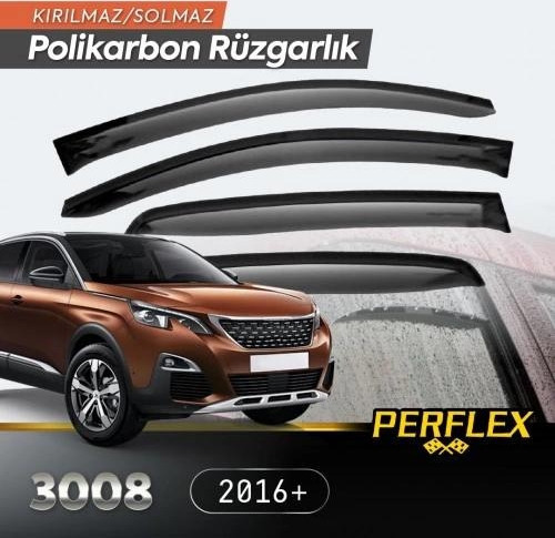 Peugeot 3008 2016+ Cam Rüzgarlığı V2 Düz