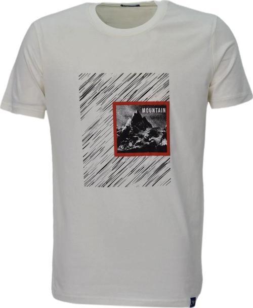 Erkek Sıfır Yaka Pano Baskılı Tişört BGL-ST03832