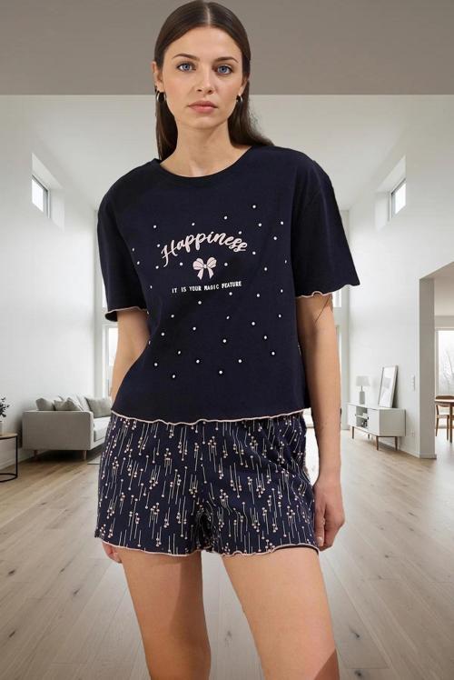 Rahat Pamuklu Pijama Takımı; Çilek Desenli Baby Overloklu Yazlık Yüksek Kalite Konforlu Kesim