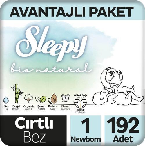 Bio Natural Avantajlı Paket Bebek Bezi 1 Numara Yenidoğan  192 Adet