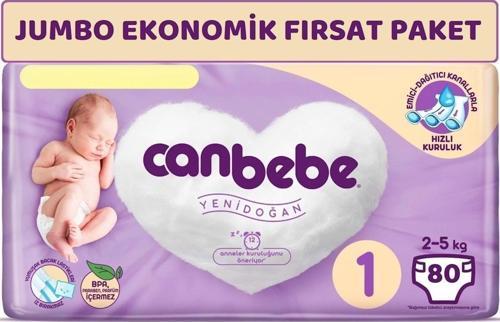 Bebek Bezi Beden:1 (2-5kg) Yeni Doğan 80 Adet Jumbo Ekonomik Fırsat Paketi
