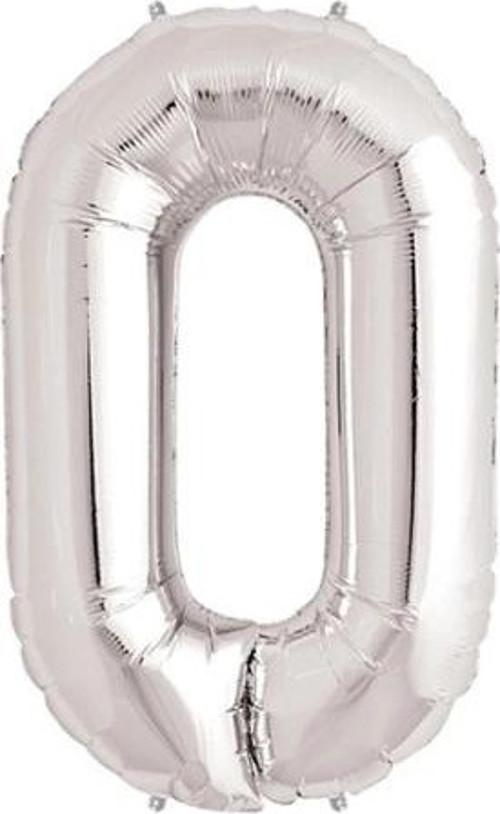 0 Rakam Folyo Balon Gümüş 40 İnç