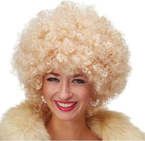 Altın Renk Kıvırcık Afro Parti Peruğu