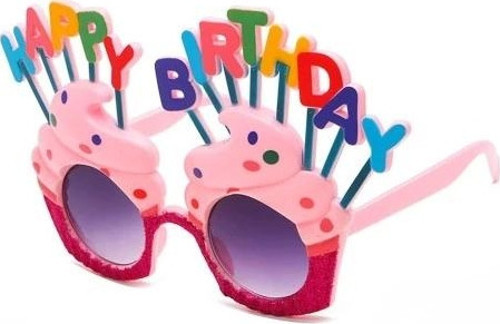 Happy Birthday Yazılı Pembe Fuşya Parti Gözlüğü