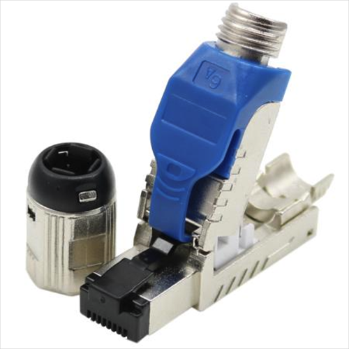  CAT8 RJ45 Endüstriyel Tip IP20 STP Konnektör Korumalı Saha Fişi Aracı Kolay Metal Döküm Sonlandırma Konnektörü
