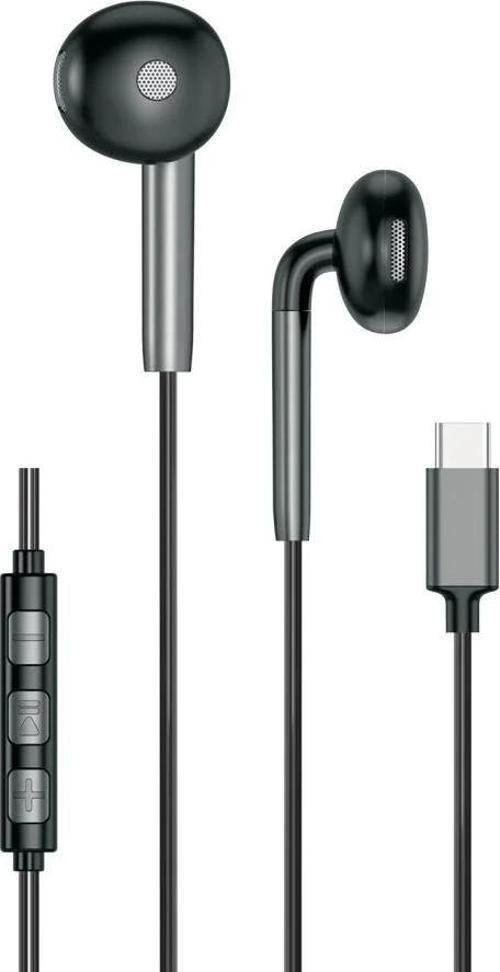 E30 High Sound Type-C girişli Kulak İçi Mikrofonlu Kablolu Kulaklık Siyah
