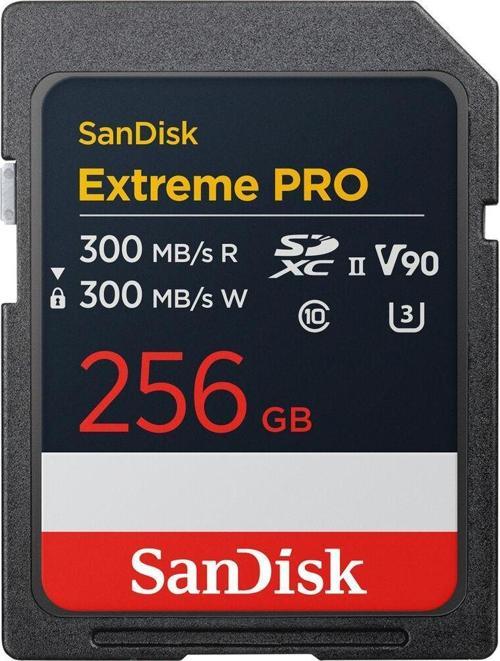 Extreme Pro 256GB 300/300MB/s SDXC V90 UHS-II U3 8K/4K UHD Hafıza Kartı SDSDXDM-256G-GN4IN