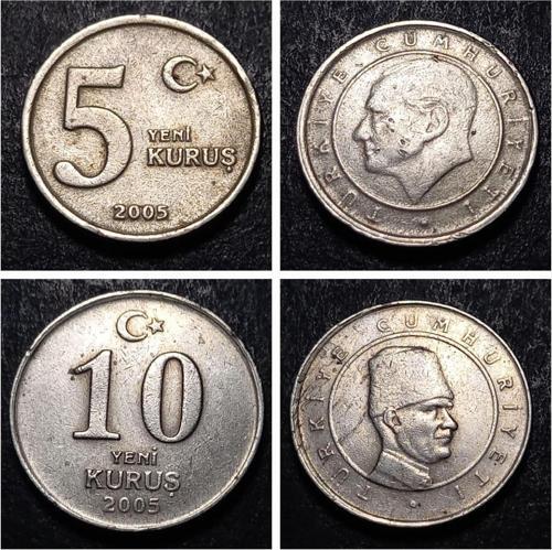 39963687c687ad00af 2005/2006/2007/2008 5-10 Yeni Kuruş Tam Set Eski Madeni Para