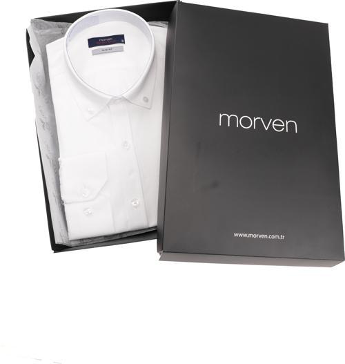 Slim Fit Düğmeli Yaka Oxford Kolay Ütülenebilir Pamuklu HEDİYE KUTULU Uzun Kollu Gömlek